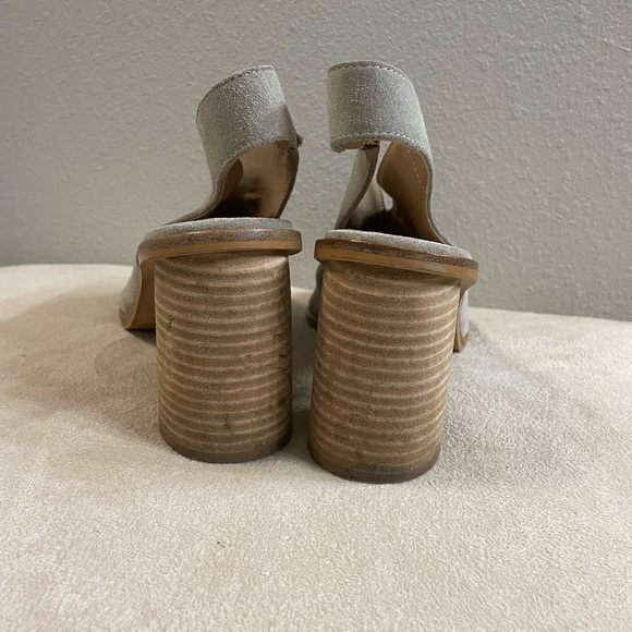 Suede Peep Toe Block Heels | Size 8 - Picture 3 of 4